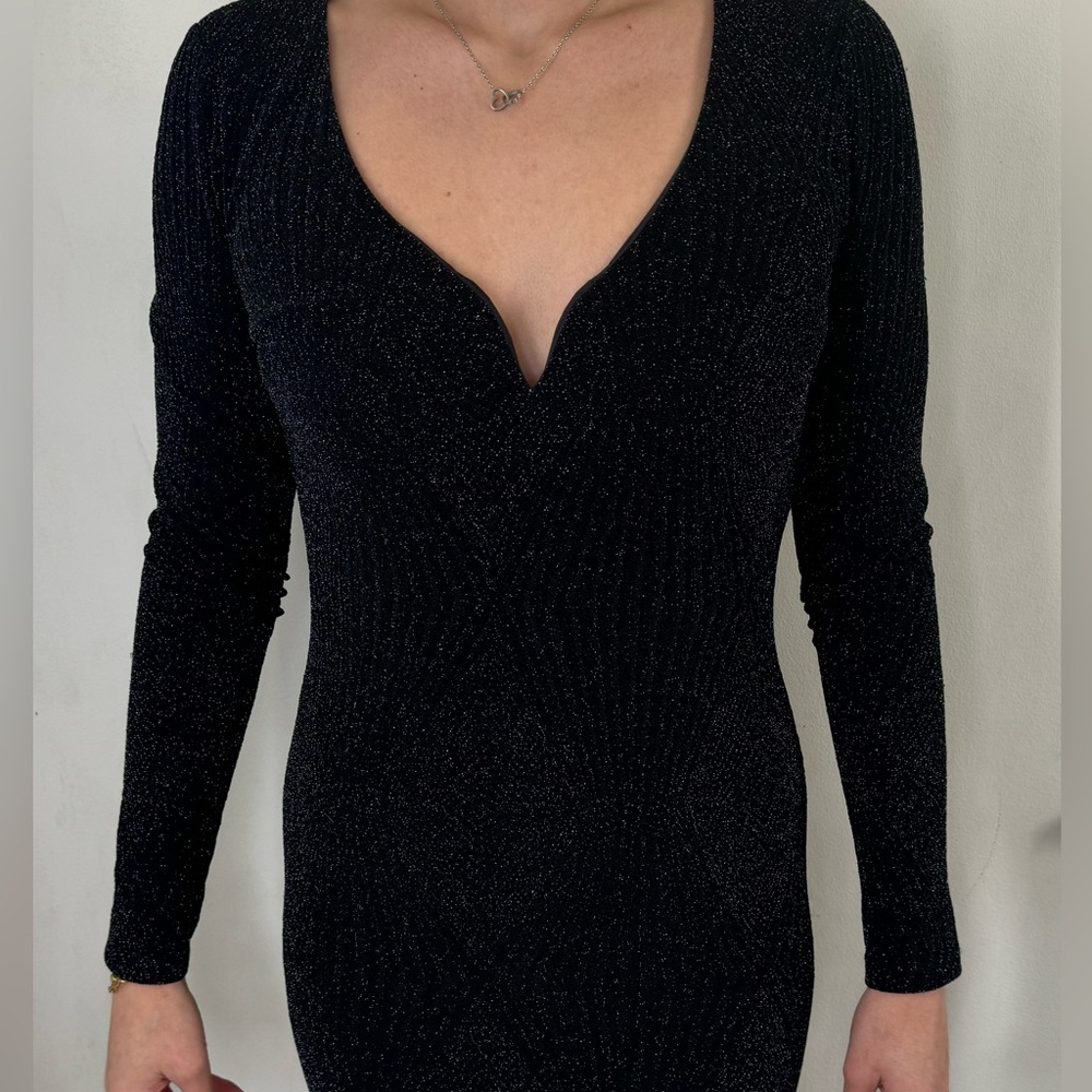Trixxi black glitter bodycon dress for an evening out!